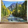 YISURE Natura Foresta Arazzo da Parete, Paesaggio di pino verde di montagna paesaggio appeso alla parete arazzi per soggiorno Home Décor, Larghezza 230 x Altezza 180cm