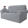 Ystyle Universale Copridivano 2 Posti con Braccioli, Grigio Argento | Sofa Cover Antigraffio Gatto, Pesante Fodere Copridivani Elasticizzato, Copripoltrona Antimacchia Lavabile Antiscivolo