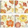 LuxHomeDecor Set di 4 Quadri Floreali Colorati 30x30 cm - Uccellini, Fiori e Farfalle in Stile Boho Elegante - Stampa su tela con telaio in legno - Decorazione Vivace per Camera, Soggiorno o Ingresso