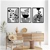 Pduoduo 3 pannelli decorativi da parete astratti in metallo, stile bohémien, geometrici moderni, decorazione da parete in metallo nero, decorazione da parete per casa, camera da letto, soggiorno (56 x