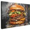 MuchoWow© Quadri Camera Da Letto Stampe Da Parete Quadro Su Tela Moderni | 60x40 cm - Decorazioni Murali Soggiorno Foto Quadretti Ingresso CasaBurger - Cibo - Arte - Grigio - Graffiti