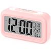 Sarsumir Sveglia Digitale, Sveglia da Comodino Silenziosa Smart a Batteria con Luce Notturna a LED Orologio Digitale con Funzione Snooze Data Temperatura per Bambini Ragazza Ragazzo Adulti, Rosa