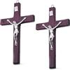 Lithyc 2 Pezzi Crocifisso Da Parete, Croce In Legno, Decorazione Religiosa Per La Casa, Decorazione Per La Festa Di Pasqua, Decorazione Da Parete Per Soggiorno, Adatta Per Ingresso, Ufficio, Soggiorno