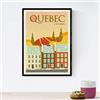 Nacnic foglio di Quebec. stile vintage. colori Poster città. Ad Quebec formato A4