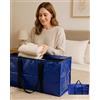Generic Contenitore Premium portaoggetti, borsa Heavy-Duty resistente con manici rinforzati per traslochi/viaggi/organizzazione domestica, grandi borse da trasloco per risparmiare spazio, blu reale