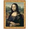 LuxHomeDecor Leonardo da Vinci - La Gioconda (Mona Lisa) - Quadro stampa su tela effetto dipinto con cornice in legno oro classico - 50x40 cm