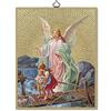F.LLI BONELLA Fratelli Bonella | Quadro Sacro raffigurante l'Angelo sul Ponte su legno MDF di pioppo 8mm con Mosaico in lamina dorata formato 18x24 cm | Made in Italy