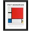 LABORATORIO 102 Quadro Piet Mondrian Composizione con Rosso Blu e Giallo (30x40 cm) Arte Contemporanea - Stampa Fotografica da Parete con Cornice inclusa - Poster Moderno Pronto da Appendere
