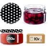 KADAX Set di 10 vasetti per marmellata in vetro 250ml Ø82 - tappo a vite ermetico, per marmellate, miele, confetture e bomboniere