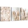 FajerminArt 3Pcs Stampa Tela Moderno Boho Set Beige Piante 50x70cm
