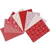 Jukway 8 Pezzi Tessuto di Cotone 50 x 50 cm Stampati Stoffa Patchwork Quadrati Tessuti Bundle Design Assortiti Trapuntato Cucito Fai da Te Decorazione Artigianato Fatti a Mano (Rosso)