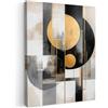 MuchoWow© Quadri Moderni Camera Da Letto Foto Quadro Con Cornice | 50x70 cm - Decorazioni Parete Soggiorno Stampa Su Tela Moderna Casa Salotto Poster Astratto - Oro - Argento - Forme - Moderno