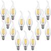 ZYUJIA E14 4W Lampadina a Candela LED Dimmerabile(Equivalente a 40W)15 Confezioni C35 Lampadina a Filamento LED 400LM 2700K Bianco Caldo Lampada a Candelabro Vintage a Risparmio Energetico