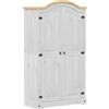 vidaXL Armadio Corona Bianco 102x52x186 cm in Legno Massello di Pino, Armadio per Camera da Letto, Armadio da Ingresso, Armadio con Anta