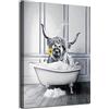 LPFNSF Quadro da Bagno con Animali nella Vasca, Divertente Stampa su Tela, Decorazione Senza Cornice (Vasca, Mucca, 20 x 30 cm)