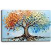 Printerland Quadro Moderno soggiorno ALBERO della VITA Astratto Quadri moderni da Parete grande Stampa su tela Canvas Decorazione Murale muro Arredo Camera letto Salone (5, 70x120 cm, Canvas intelaiato)