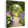 MuchoWow© Stampa Foto Quadro Moderno Quadri Moderni Soggiorno Con Cornice | 50x70 cm - Stampe Da Parete Camera Da Letto Matrimoniale Decorazione Canvas Vista - Cancello - Ortensia - Fiorito