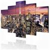 decomonkey Quadri Moderni Soggiorno New York Paesaggio, 5 pezzi, 150x75 cm | Tela strutturata su telaio in legno, decorazione da parete, natura, Quadro Stampa su Tela