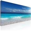 CheQuadro! Quadro paesaggio moderno XXL mare, quadro grande soggiorno Onde Turchesi su Spiaggia di Sabbia stampa su tela, intelaiato pronto da appendere seal1-100x40 cm