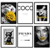 Milk And Coffee Lab MilkAndCoffeeLab® Set 6 Poster Fashion, Immagini Glamour, stampe artistiche, marchi di moda, decorazioni per pareti casa, soggiorno, camera. Senza cornice. (Gold, A4 cm 21x29,7)
