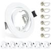 Wondlumi 6 faretti LED da incasso GU10, telaio 68-85 mm, orientabili a 360°, telaio di montaggio 230 V, bianco opaco, rotondo, telaio di montaggio con attacco GU10