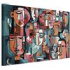 murando - Quadro Moderno Acustico Soggiorno, Picasso Ritratto, 120x80 cm | Chiodi Inclusi, 1 Pezzo, Quadri Moderni Grandi, Pannelli Fonoassorbenti Decorativi, Ritratto Cubista, Stile AI