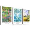HALFLEMART 3Pcs Stampa su tela Con Cornice Claude Monet Ninfee Pittura Poster Botanico Impressionista Vintage Quadri su tela Quadri Moderni Soggiorno Camera da Letto Corridoio Stampe da Parete 30x40cm x3