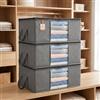 Generic 3 borse organizer per indumenti pieghevoli di grande capacità con finestra trasparente, organizer per armadio con manico rinforzato per maglioni, coperte, biancheria da letto, armadio in tessuto non