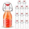 ACOMTUO 12 pezzi Bottiglie Costolata in Vetro con Tappo Ermetico,100ml Bottiglie Riutilizzabili a Chiusura Ermetica,Bottigliette Vetro 100ml per Bevande Fatte in Casa, Birra, Liquori, Succhi, Olio