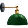 LEDSone Applique vintage in metallo verniciato, paralume colorato, lampada da soffitto per ristorante, bar, camera da letto (bianco) (Verde)