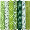aufodara 7 pezzi 50x50 cm Quadrati Tessuto Cotone Stoffa Patchwork Modelli Diversi Tessuti per Cucito, Quilting, Artigianato, Fai da te, Hobby Creativi, Materiali pacchetto (Verde)