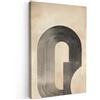MuchoWow© Quadro Camera Da Letto Quadri Soggiorno Decorazione Parete Quadri | 80x120 cm - Moderni Su Tela Stampe Foto Con Cornice Quadretti Poster Casa Arco - Nero - Minimalista - Strisce