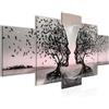 Runa Art - Quadri Amanti 200 x 100 cm 5 Pezzi XXL Decorazione Murale Design Grigio Rosa 044851b
