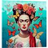 Posterlounge Frida Kahlo and Flying Butterflies Stampa su vetro acrilico | 30 x 30 cm di Mark Ashkenazi Colorato Quadri Decorazione per pareti