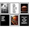 Dazzlewall 6pcs Basket motivazionale parete arte immagini, sport citazioni ispiratrici poster per la camera da letto stanza dei giochi teen boy room decor 20×25 cm senza cornice