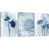 Artscope Stampe e Quadri su Tela 3 pz. Fiore Acquerello Blu e Oro Immagine Fotografia Murale Tela Wall Art Bel Regalo per Home Decor Ristorante Cucina Regalo di Anniversario Compleanno 30x40CM