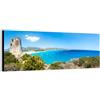 Wallazz Quadro su Tela Sardegna - Quadri Moderni Soggiorno - Cagliari, Sassari, Olbia, Alghero, Porto Torres, Maddalena - Stampa su Tela Canvas HD - Quadro Moderno Soggiorno 35x100 cm