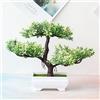 Generic 1 pianta di pino artificiale, bonsai, piccolo albero, fiori finti in vaso, ornamento per giardino, casa, stanza, tavolo, colore: bianco