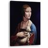 Artenor Quadro Leonardo da Vinci Dama con l'ermellino, 45 x 60 cm - Made in Italy, Quadri Moderni Soggiorno, Camera da Letto, Cucina, Poster da Parete, Decorazioni Casa