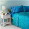 Bassetti Completo Copripiumino Matrimoniale Set Letto Granfoulard in Cotone 100% - 1 Sacco Copripiumino 250x210 cm, 1 Lenzuolo Sotto con Angoli 175x200 cm, 2 Federe 50x80 cm (Dolceacqua Blu)