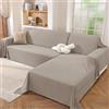 Ystyle Telo Copridivano Angolare 2 Pezzi, 200x280+200x300 CM, Cachi | Copri Divano a L Antimacchia Lavabile, Gran Foulard per Divano Traspirante, Copritutto per Divano Universale Antiscivolo