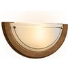 HEBXMF Applique da parete semicircolare in legno e vetro, stile industriale nordico, con sorgente luminosa G9, ideale per soggiorno, corridoio e comodino.