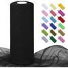 Uiopa Tulle Nero 30cm x 91m Rotolo Tulle Matrimonio Poliestere Tessuto Decorazione Nastro per Bomboniere, Matrimonio, Feste, Gonna Tutù, Artigianat