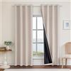 Ystyle Tende Oscuranti 100% Effetto Lino 2 Pezzi, 140x200cm, Tenda Oscurante da Interno con Occhielli, Tende per Interni Moderne per Camera da Letto e Soggiorno, Cachi