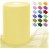Uiopa Tulle Giallo Chiaro 15cm x 91m Rotolo Tulle Matrimonio Poliestere Tessuto Decorazione Nastro per Bomboniere, Matrimonio, Feste, Gonna Tutù, Artigianat