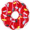 Baroni Home Cuscino Ciambella Decorativo, Effetto Teddy con Imbottitura Inclusa, Cuscino di Design per Divano, Letto e Cameretta, Lavabile in Lavatrice 40x40 cm Ciambella Rossa