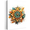 MuchoWow© Stampa di Foto su Tela Quadro Soggiorno Moderno Quadri per | 30x40 cm - Salotto Decorazioni Camera Mandala - Blu - Oro - Bussola - Bianco