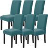 Ystyle Coprisedie con Schienale 6 Pezzi, Verde Scuro | Elasticizzato Coprisedie Soggiorno Cucina,Lavabile Estraibile,Antimacchia Antigraffi Gatto,Facile da Pulire Resistente