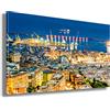 Printerland Quadri Moderni CITTA' ITALIA città Quadro moderno da Parete XXL grande Stampa su tela Canvas Decorazione Murale muro Soggiorno Arredo Camera da letto Cucina (GENOVA, 70x100 cm)