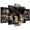 B&D XXL - Quadri Moderni per Soggiorno Grandi, Mappamondo, 150x75 cm | Chiodi Inclusi, 5 Pezzi, Quadro Moderno, Stampa su Tela, Componibili, Resistenti Allo Sbiadimento, Produzione Europea